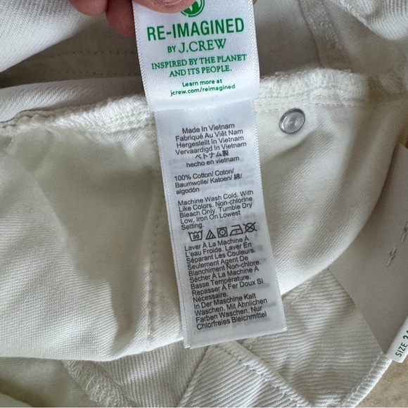 J Crew High Rise Super Wide Leg Jean in White Denim Womens Size 24 NEW - Picture 14 of 15